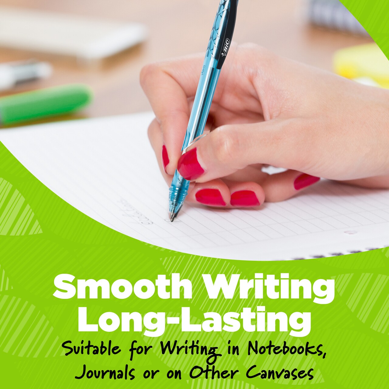 BIC Ecolutions Ocean-Bound Plastic Gel Pens, Medium Point (1.0mm), 12-Count Pack, Retractable Assorted Ink Pens Made from 78% Ocean-Bound Recycled Plastic Excluding Ink Cartridge